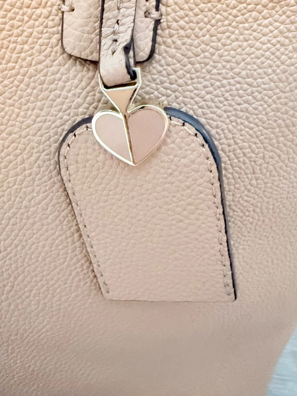 kate spade tan leather tote with pink dust bag and floral card